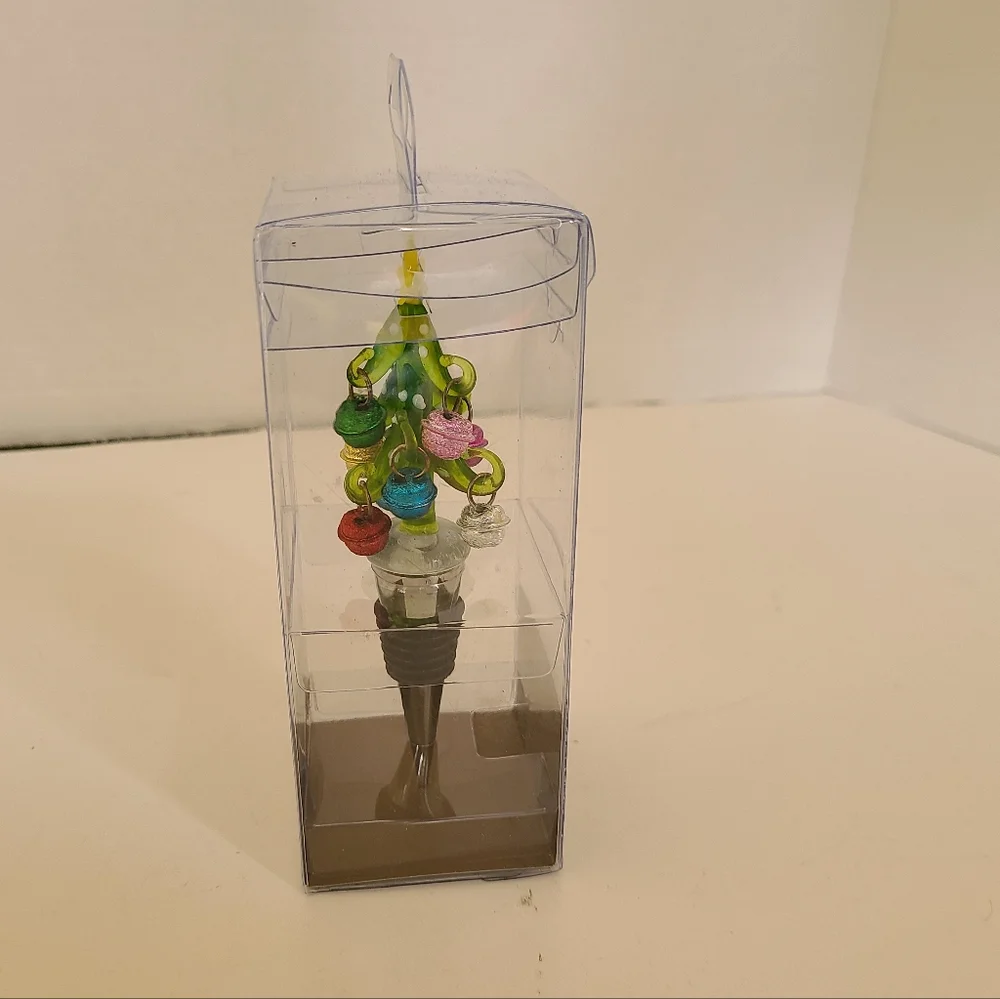 Pier 1 Imports Christmas Tree Bottle Stopper NIP